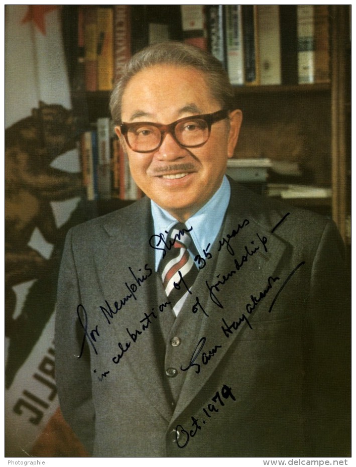 USA California Senateur Sam Hayakawa Portrait Dedicace Autographe 1979 - Other & Unclassified