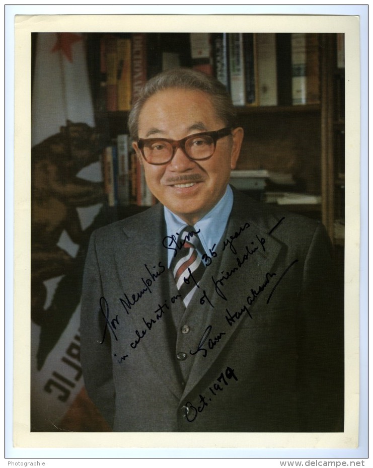 USA California Senateur Sam Hayakawa Portrait Dedicace Autographe 1979 - Other & Unclassified