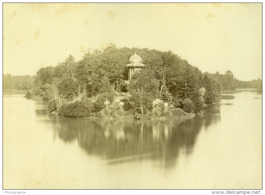 France Paris Lac Du Bois De Boulogne Ancienne Photo Mansuy 1868 - Old (before 1900)