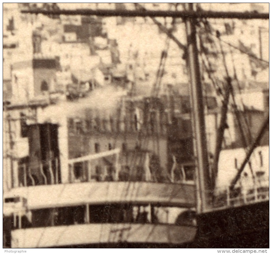 Algerie Alger Le Port Bateaux Panorama Ancienne Photo 1880' - Old (before 1900)