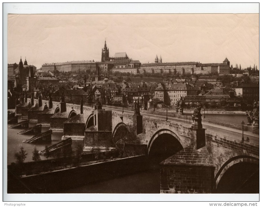 République Tchèque Prague Praha Pont Vue Generale Ancienne Photo 1880' - Old (before 1900)