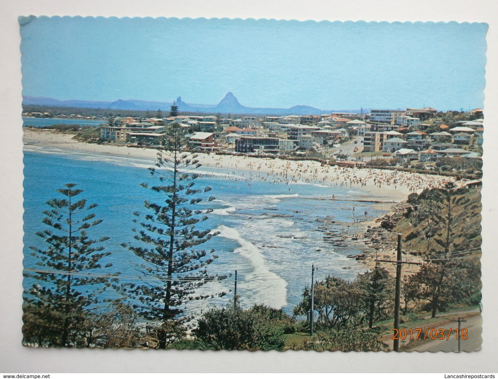 Postcard King's Beach Caloundra & Glasshouse Mountains Queensland Sunshire Coast Australia My Ref B2623 - Sunshine Coast