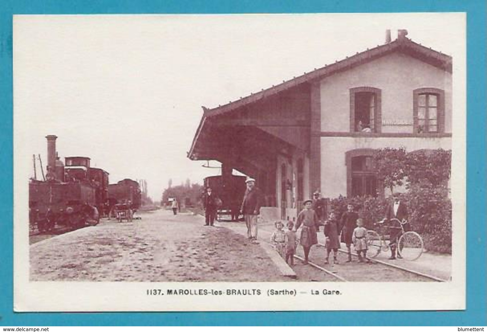 CPSM - Chemin De Fer Arrivée Du Train En Gare De MAROLLES-LES-BRAULTS 72 - Marolles-les-Braults