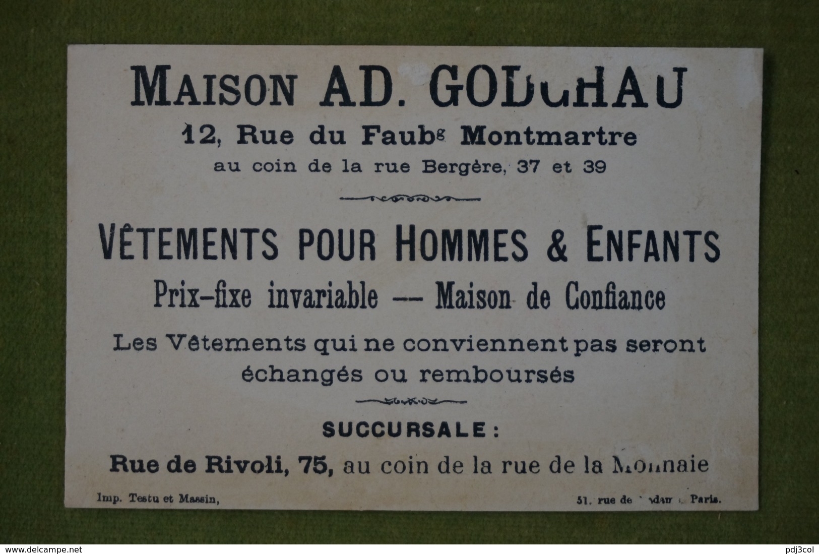 Ad Godchau - Série Pierrot - L'artiste Peintre - Fond Or - Imp. Testu Et Massin Vers 1880 - Altri & Non Classificati