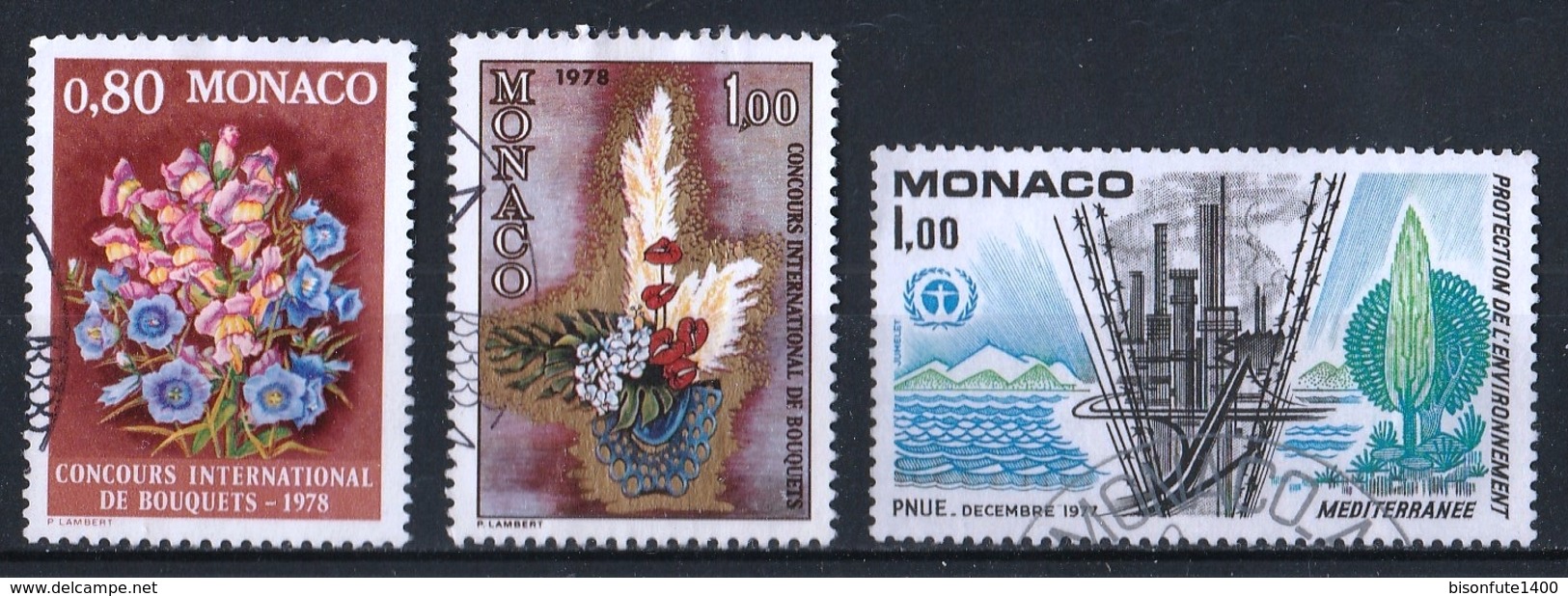 Monaco 1977 : Timbres Yvert & Tellier N° 1115 - 1116 Et 1117. - Usados
