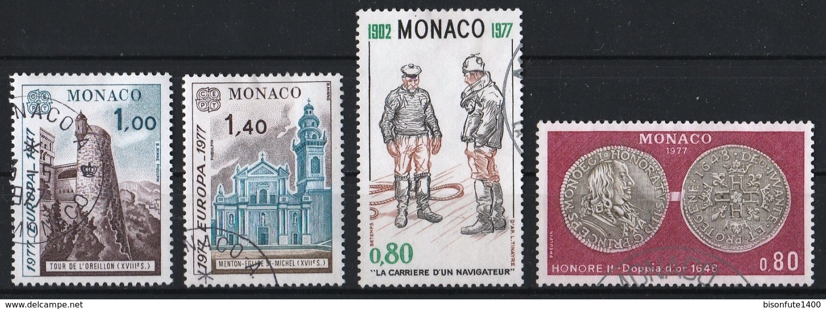 Monaco 1977 : Timbres Yvert & Tellier N° 1101 - 1102 - 1106 Et 1112. - Usados