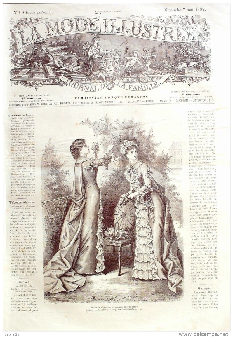 LA MODE ILLUSTREE-1882-19-sans PATRONS-VOIR MODELES DETAILLES - Literature