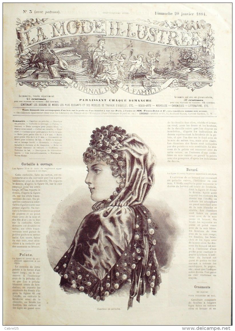 LA MODE ILLUSTREE-1884- 3-sans PATRONS-VOIR MODELES DETAILLES - Literature