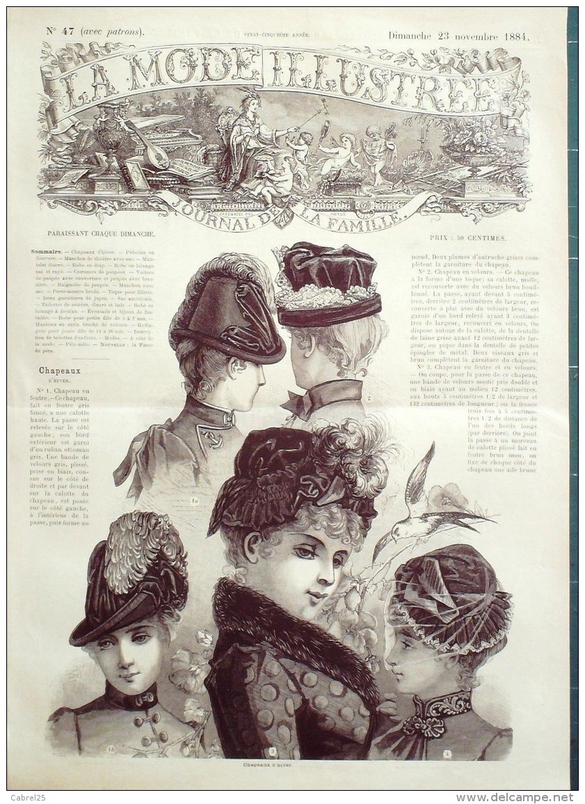 LA MODE ILLUSTREE-1884-47-sans PATRONS-VOIR MODELES DETAILLES - Literature