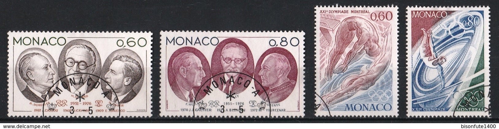 Monaco 1976 : Timbres Yvert & Tellier N° 1048 - 1049 - 1057 Et 1058. - Usados