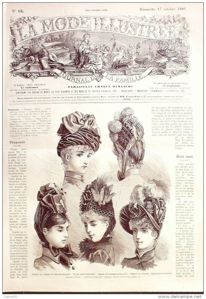 LA MODE ILLUSTREE-1886-42-sans PATRONS-VOIR MODELES DETAILLES - Literature