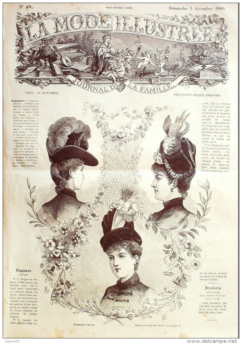 LA MODE ILLUSTREE-1886-49-sans PATRONS-VOIR MODELES DETAILLES - Literature