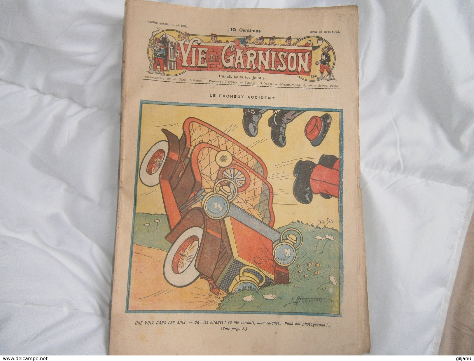 ANCIEN LA VIE DE GARNISON ANNEE 1914 N 258  LE FACHEUX ACCIDENT - A Suivre