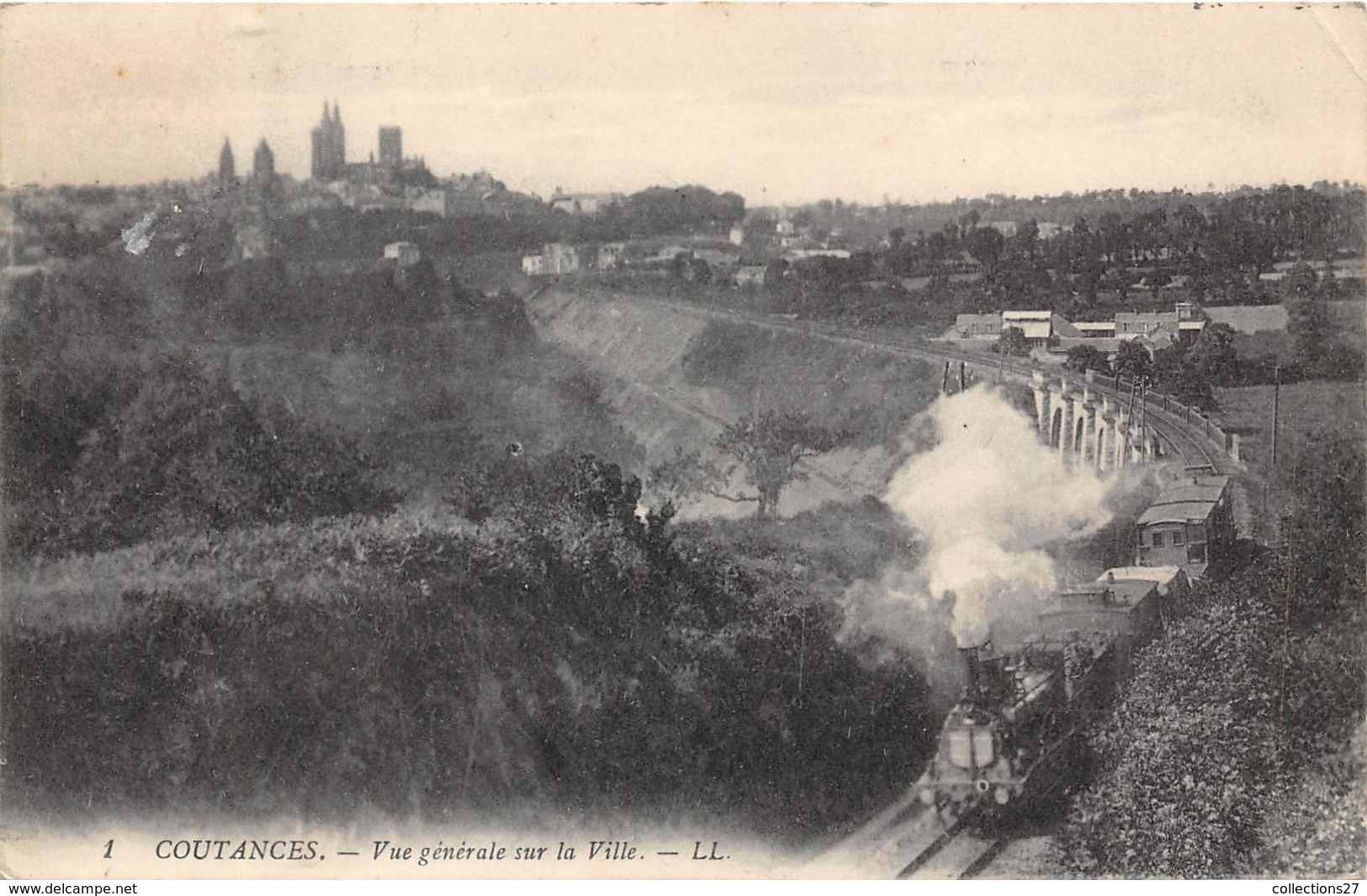 50-COUTANCES- VUE GENERALE SUR LA VILLE - Coutances