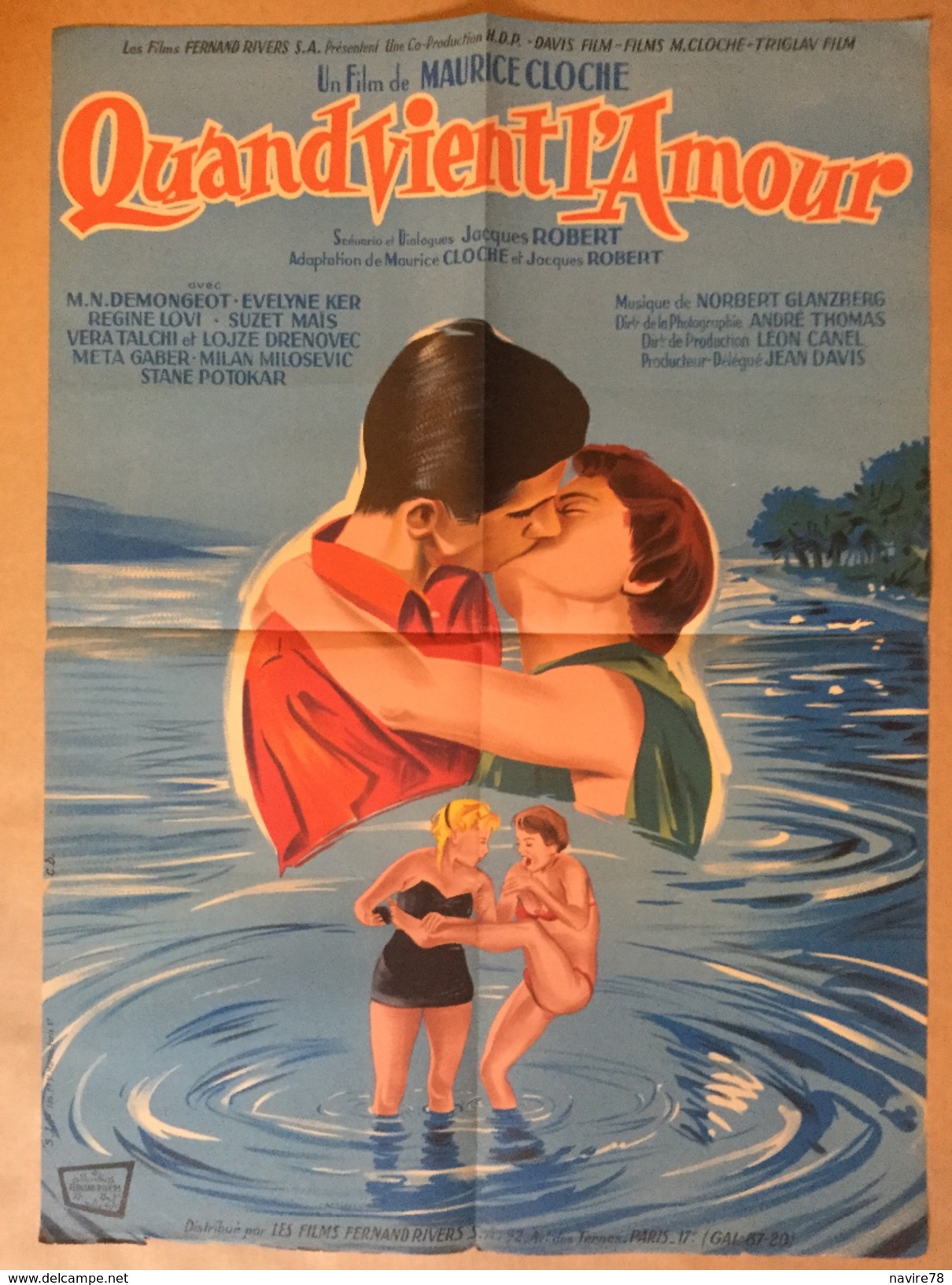 Affiche Cinéma Originale Du Film QUAND VIENT L'AMOUR " KAD DODGE LJUBAV " De MAURICE CLOCHE Avec MYLENE DEMONGEOT - Affiches & Posters