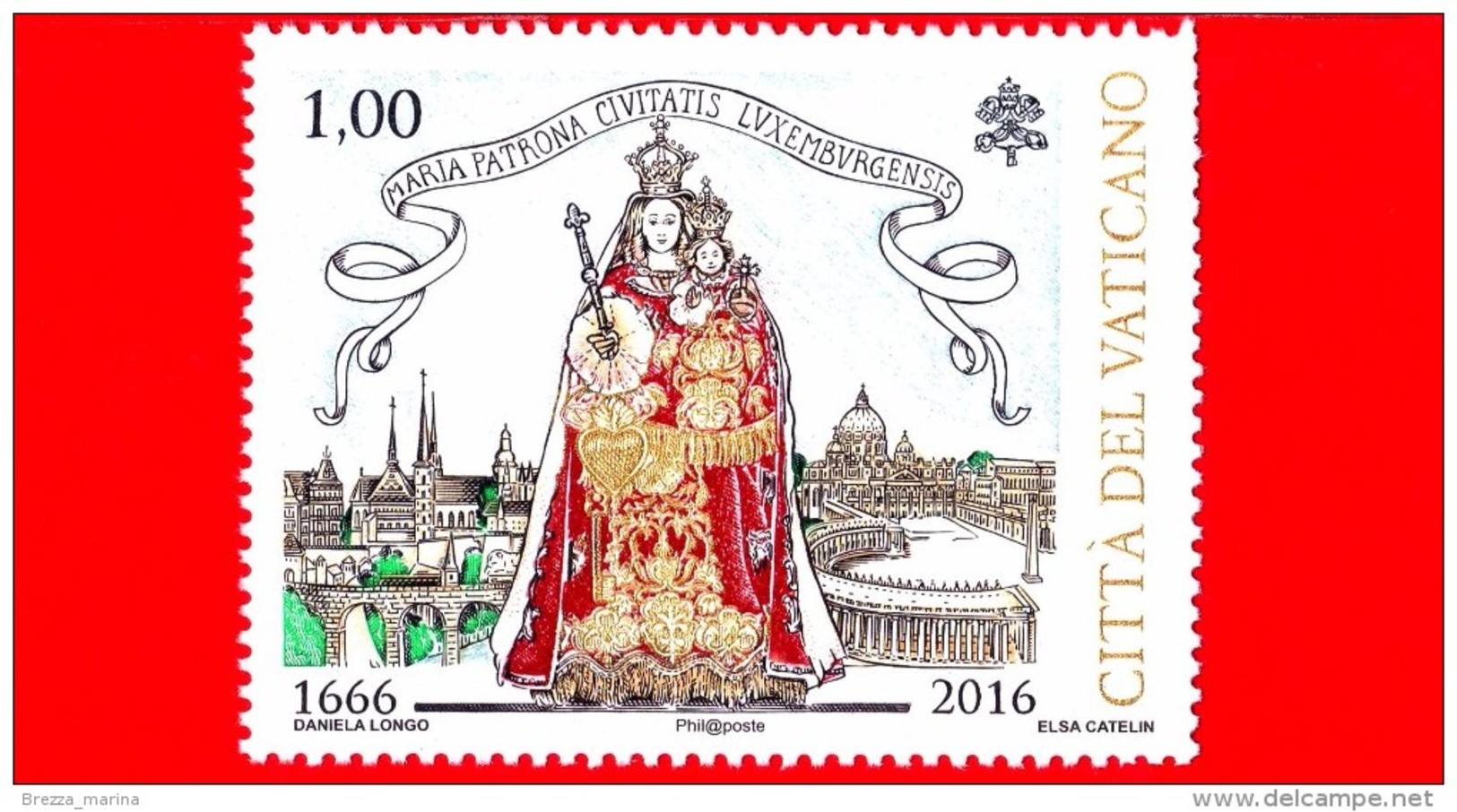 Nuovo - MNH - VATICANO - 2016 - 350 Anni Della Elezione Della Vergine Maria - Patrona Del Lussemburgo - 1.00 &euro; - Ungebraucht