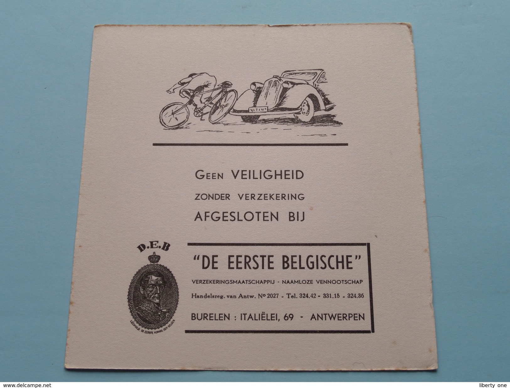 D.E.B. " De Eerste Belgische " Verzekeringsmaatschappij Italiëlei 69 Antwerpen ( VEILIGHEID - Zie Foto Details ) !! - Banque & Assurance