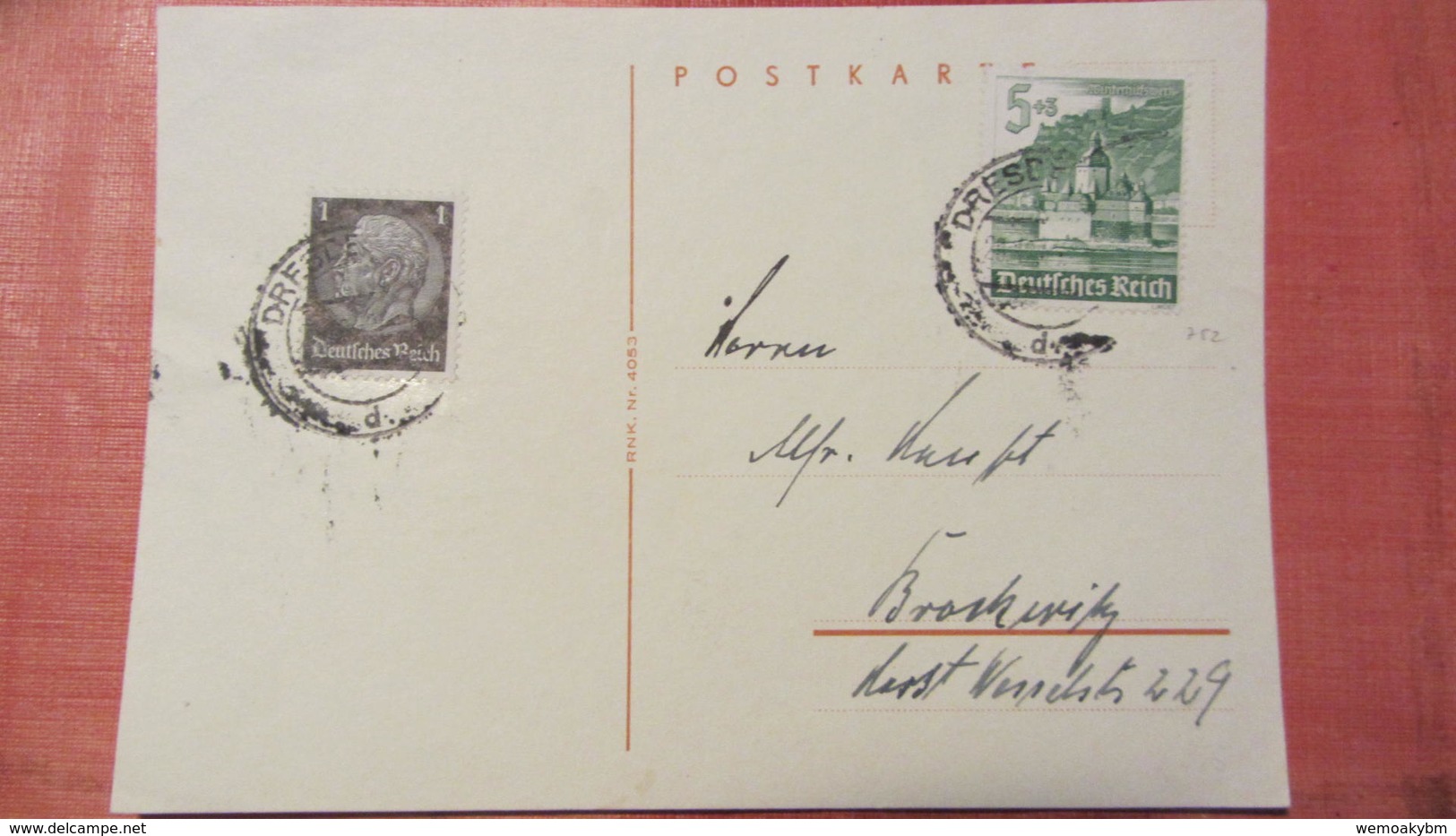 DR 33-45: Fern-Karte Mit 5+3 Pf WHW 1940 In MiF Aus Dresden Vom 28.12.40 Knr: 753 - Briefe U. Dokumente