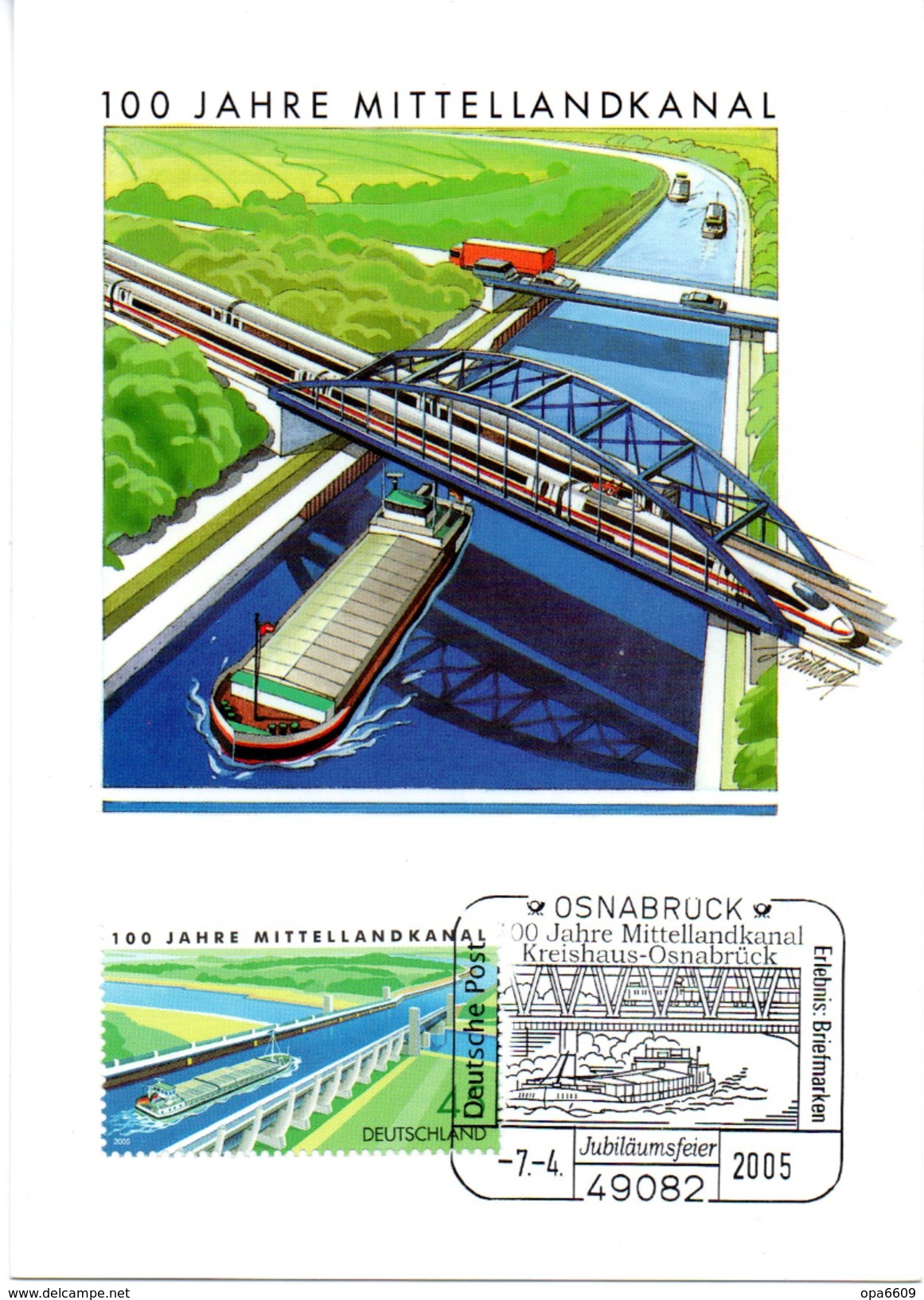 BRD Maximumkarte "100 Jahre Mittellandkanal" Mi 2454 ESSt 7.4.2005 OSNABRÜCK - Autres & Non Classés