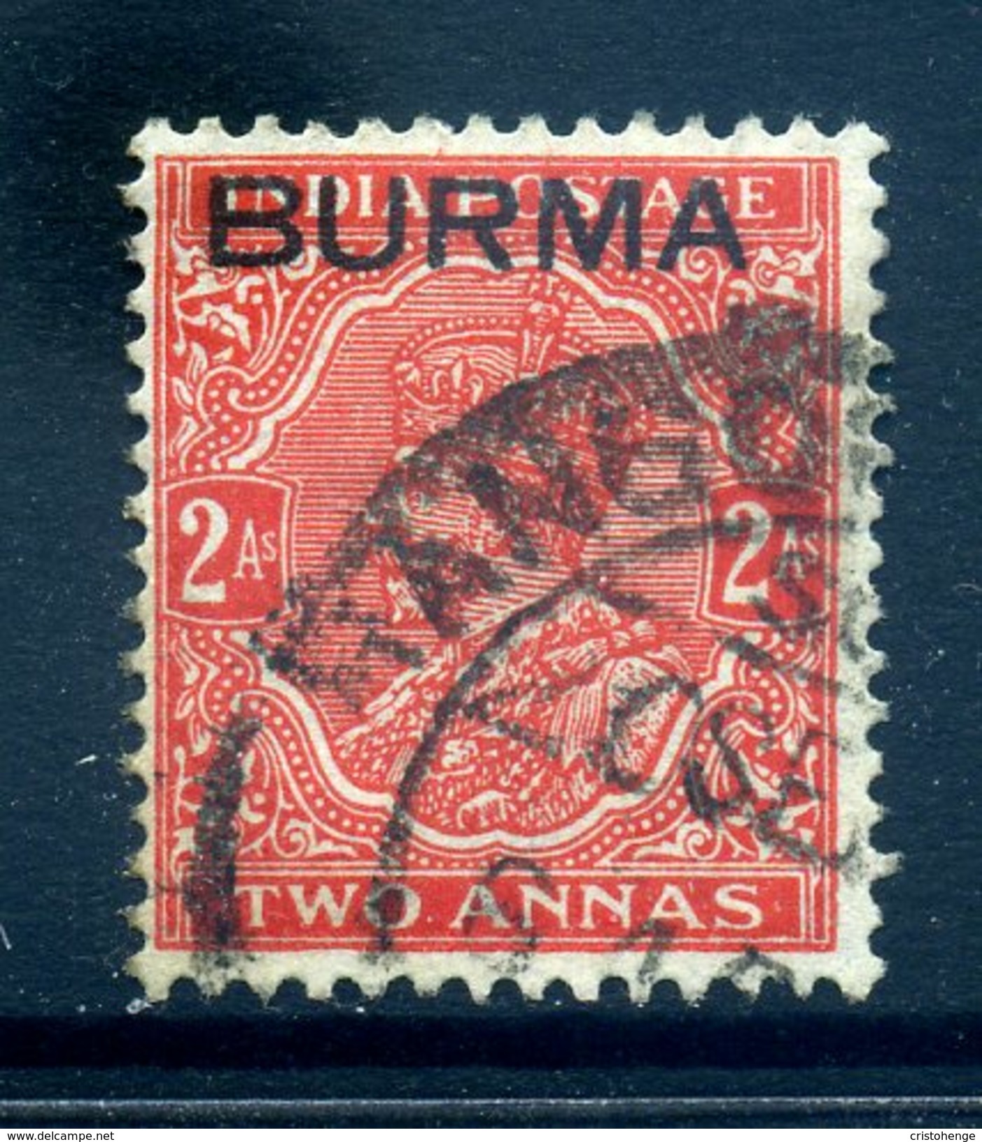 Burma 1937 - India KGV Overprinted - 2a Vermilion Used (SG 5) - Burma (...-1947)