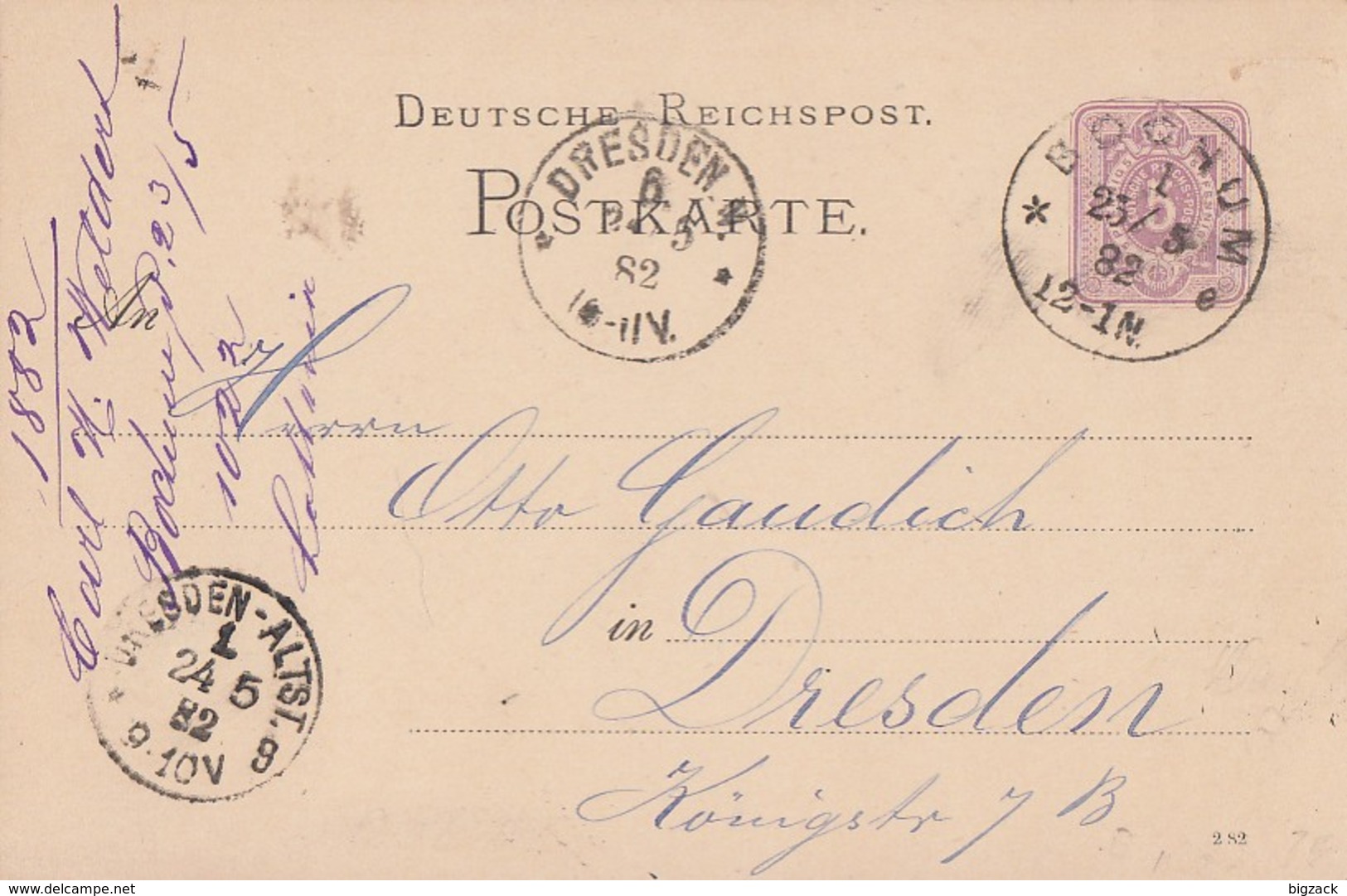 DR Ganzsache Klaucke-Stempel Bochum 23.5.82 - Briefe U. Dokumente