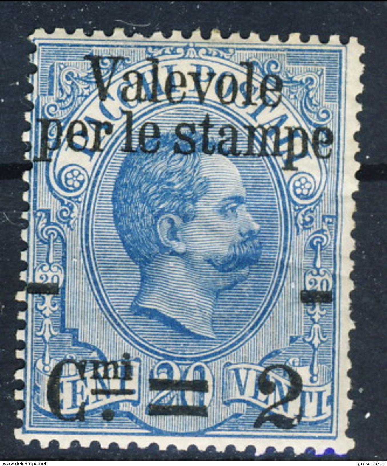 Regno 1890 N. 51 C. 2 Su 20 Azzurro Valevole Per Le Stampe MLH Cat. &euro; 4 - Neufs