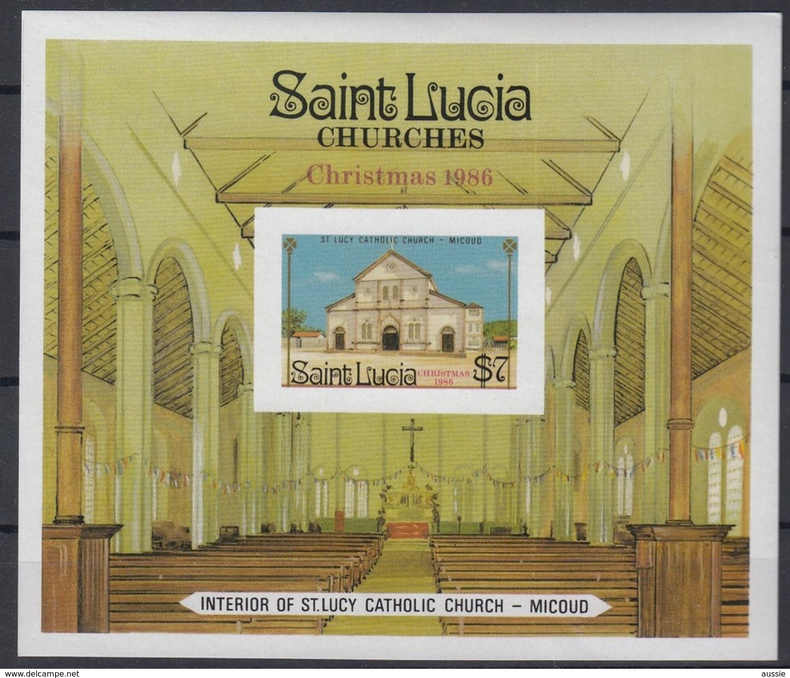 St-Lucia Sainte-Lucie 1986 Yvertnr. Bloc 49B ND Ongetand *** MNH  Noël Kerstmis Christmas - St.Lucie (1979-...)