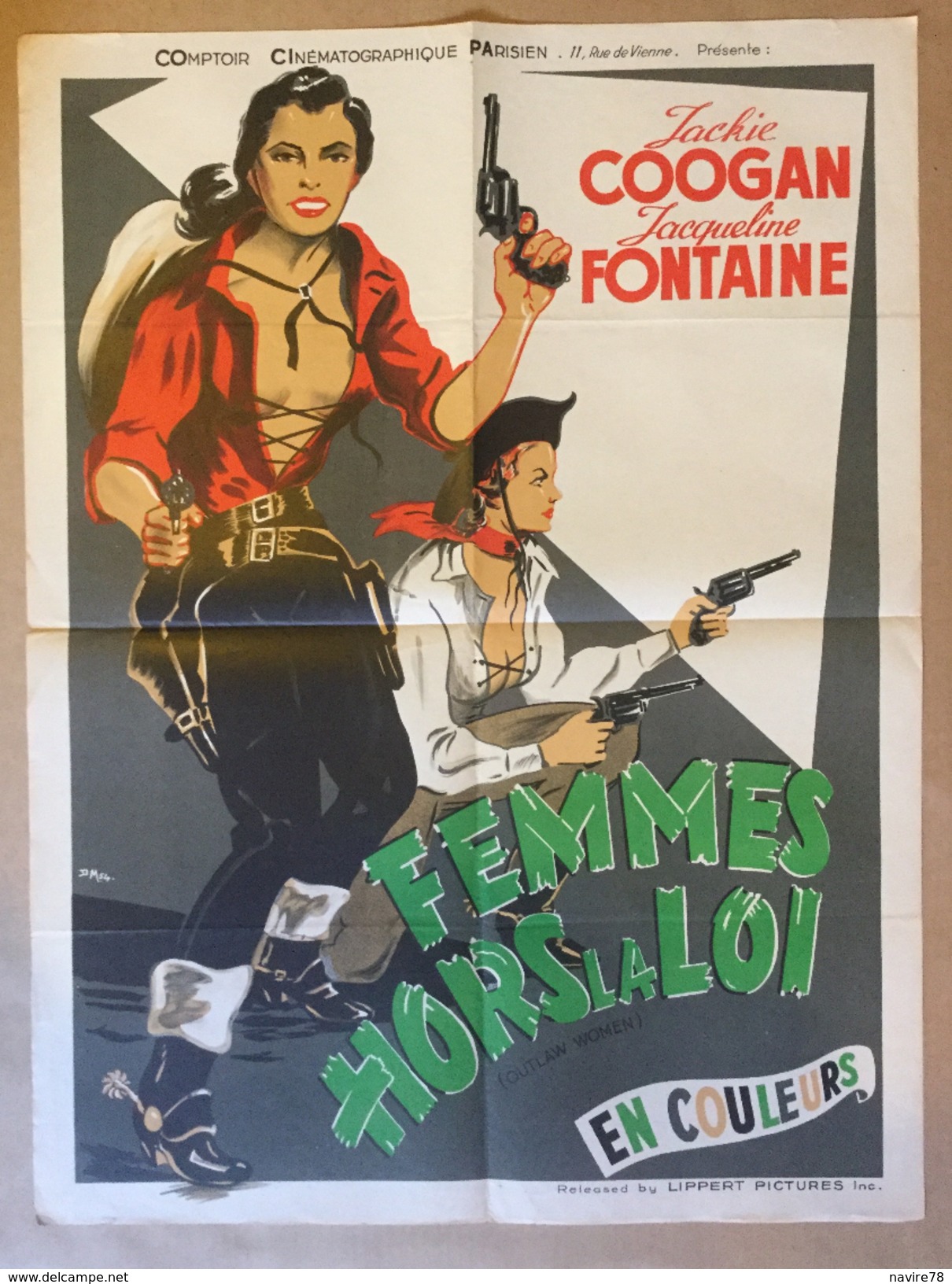 WESTERN Affiche Cinéma Originale Du Film FEMMES HORS LA LOI " OUTLAW WOMAN " De SAM NEWFIELD Avec JACQUELINE FONTAINE - Affiches & Posters