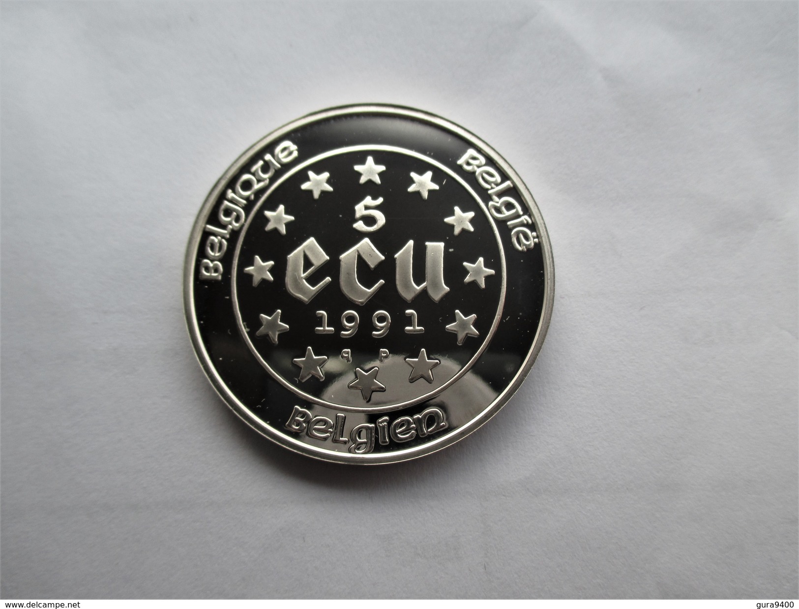 Belgie , 5 Ecu, 1991 Charlemagne - Ecus