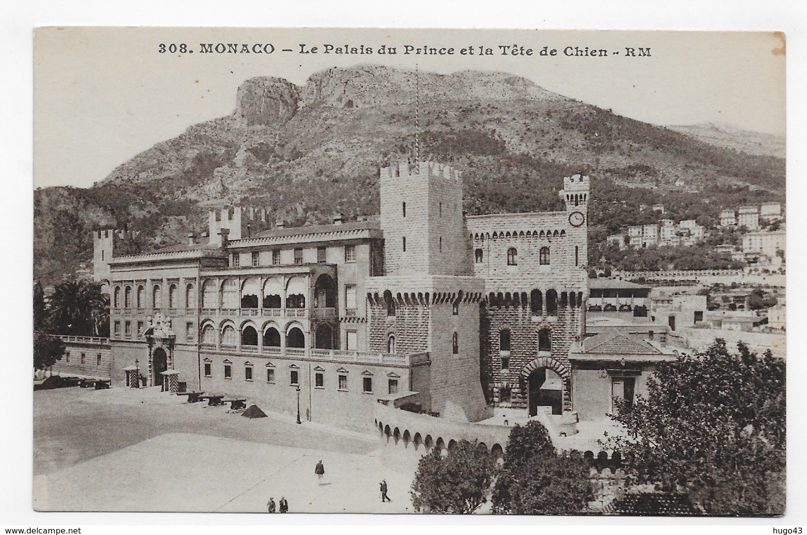 MONACO - LE PALAIS DU PRINCE ET LA TETE DE CHIEN - CPA VOYAGEE - Prince's Palace