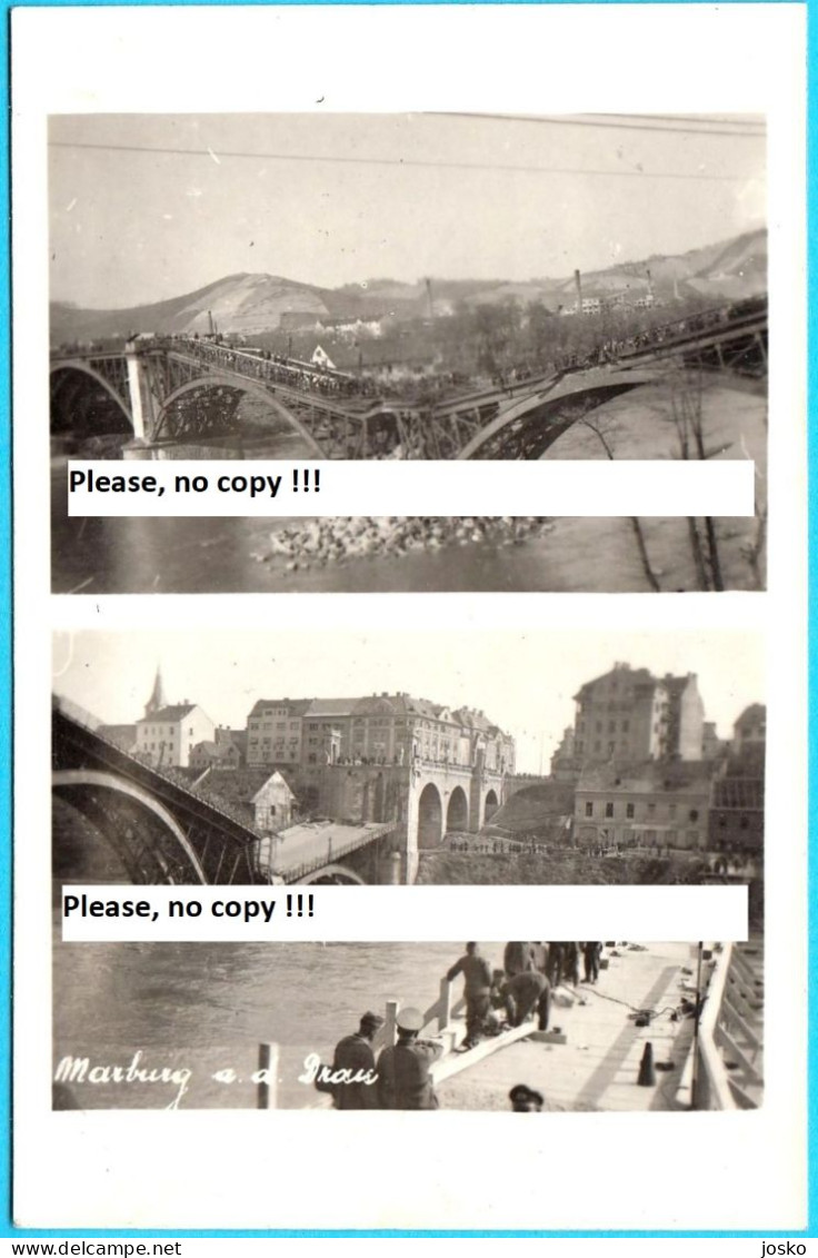 MARBURG ( Maribor ) - DESTROYED BRIDGE ( Slovenia ) * GERMAN OCCUPATION - Travelled 1941.* Pont Puente Brucke Ponte Brug - Slovenia