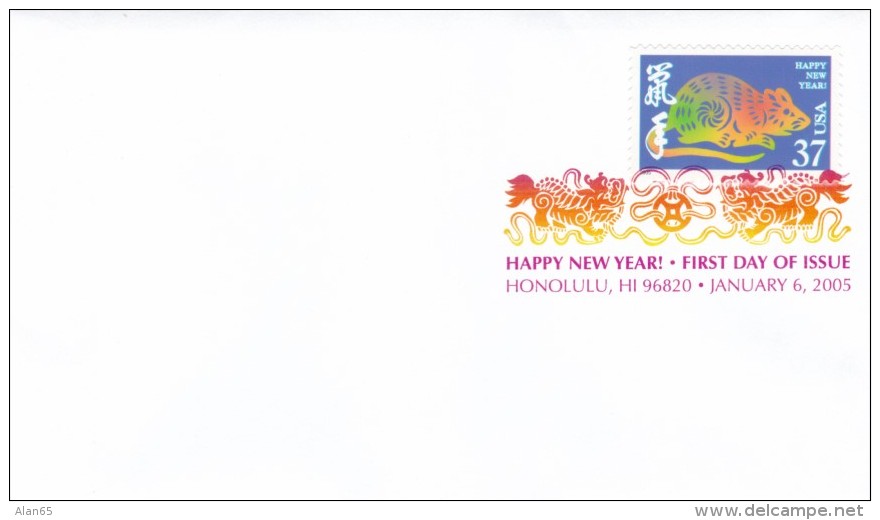 Chinese Lunar New Year FDC Sc#3895a Year Of The Rat 37-cent 2005 Issue US Postage Stamp - 2001-2010