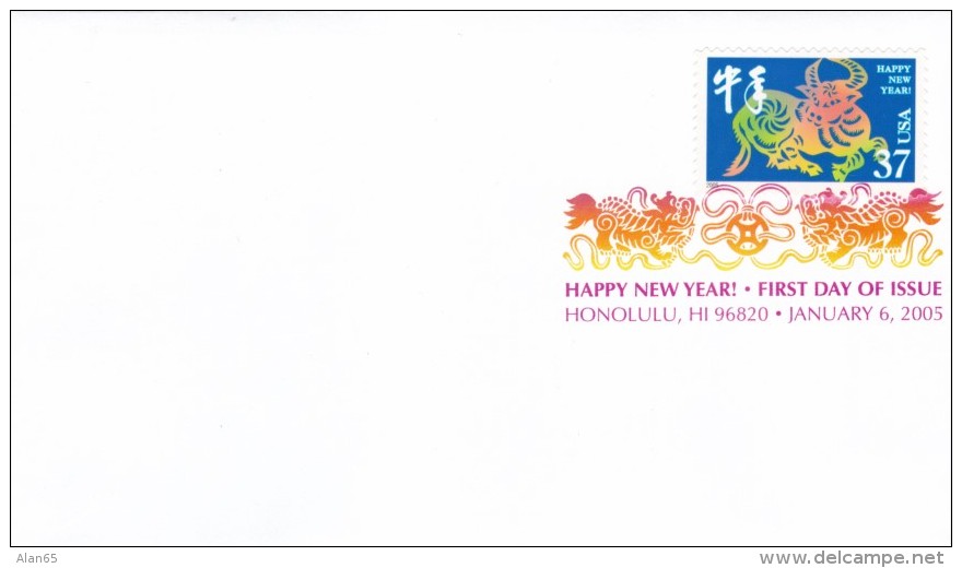 Chinese Lunar New Year FDC Sc#3895b Year Of The Ox 37-cent 2005 Issue US Postage Stamp - 2001-2010