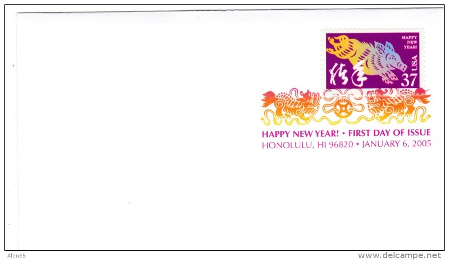 Chinese Lunar New Year FDC Sc#3895l Year Of The Boar 37-cent 2005 Issue US Postage Stamp - 2001-2010