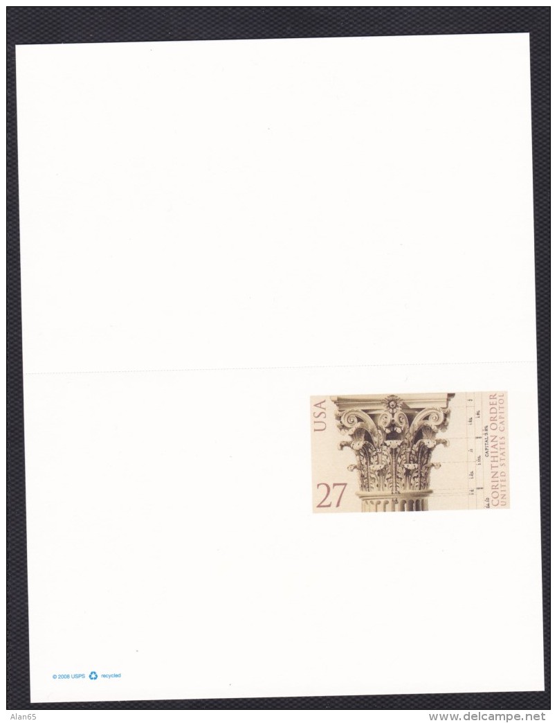 Sc#UY47 Corinthian Column Postal Reply Card Mint 2008 Issue - 2001-10