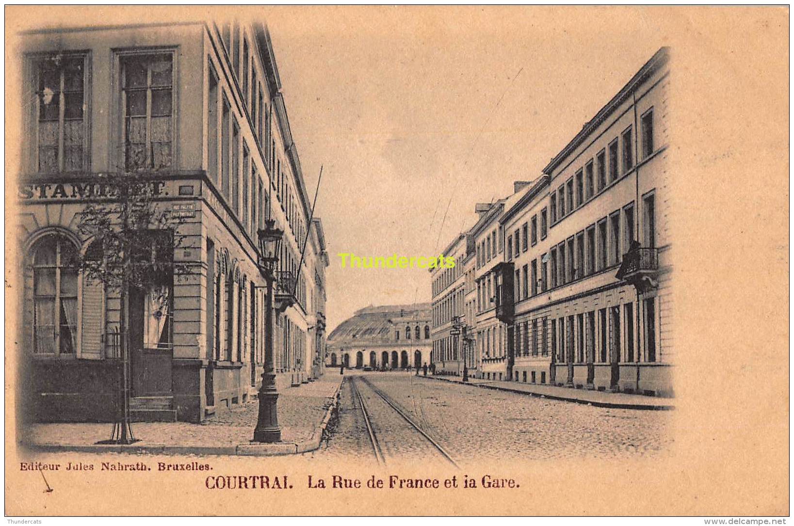CPA KORTRIJK COURTRAI  LA RUE DE FRANCE ET LA GARE - Kortrijk