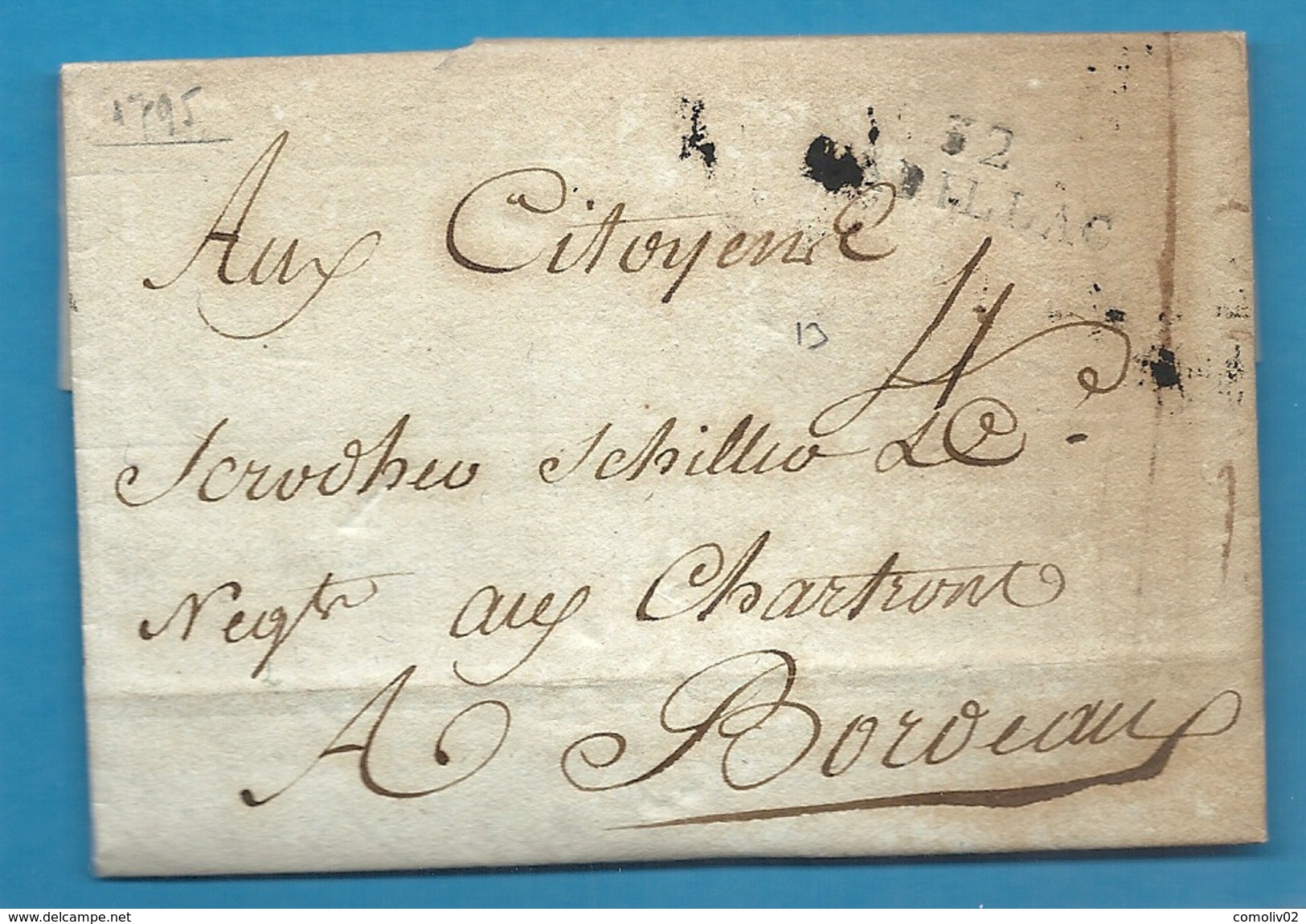 Gironde - Cadillac Pour Schroder Et Shyler à Bordeaux. LAC De L'An III De La République écrite à BEGUEY. Cote 100euros - 1801-1848: Précurseurs XIX