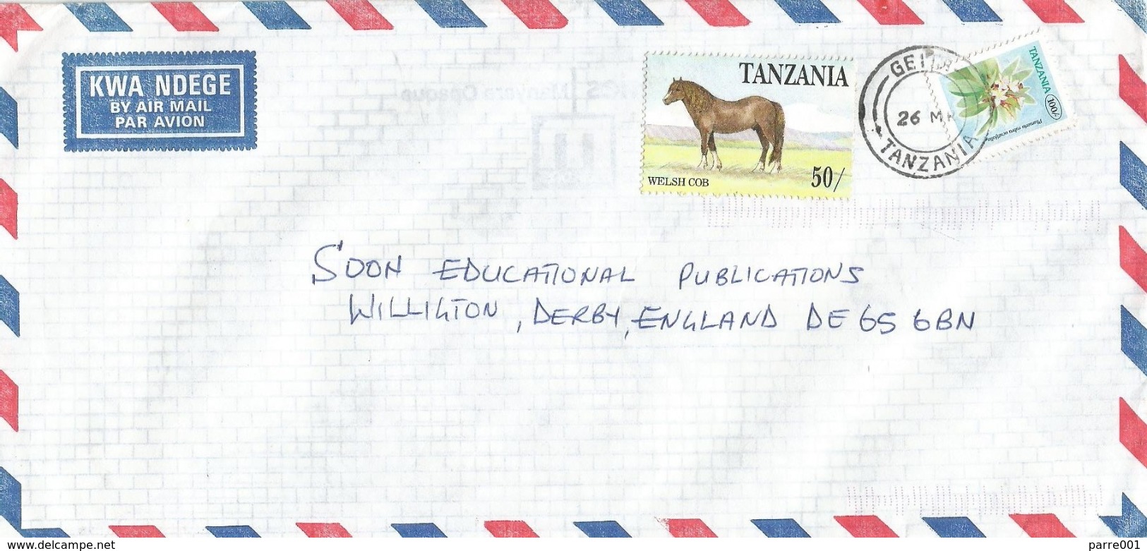 Tanzania 1998 Geita Welsh Cob Horse Flower Cover - Tanzania (1964-...)