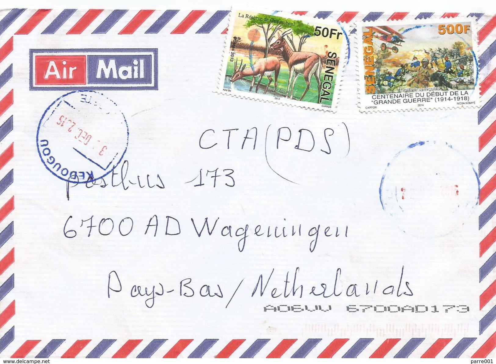 Senegal 2016 Kedougou Antilope WWI Great War Cover - Senegal (1960-...)