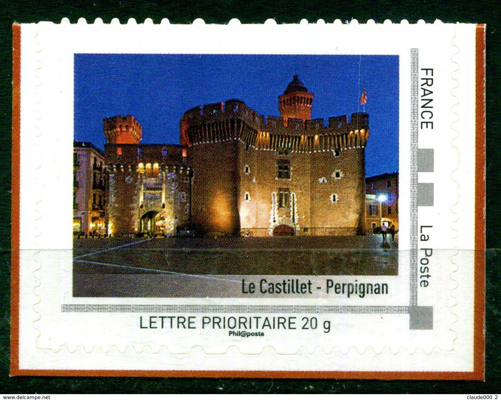 PERPIGNAN . LE CASTILLET.  Adhésif Neuf ** . Collector " LANGUEDOC - ROUSSILLON "  2010 - Collectors