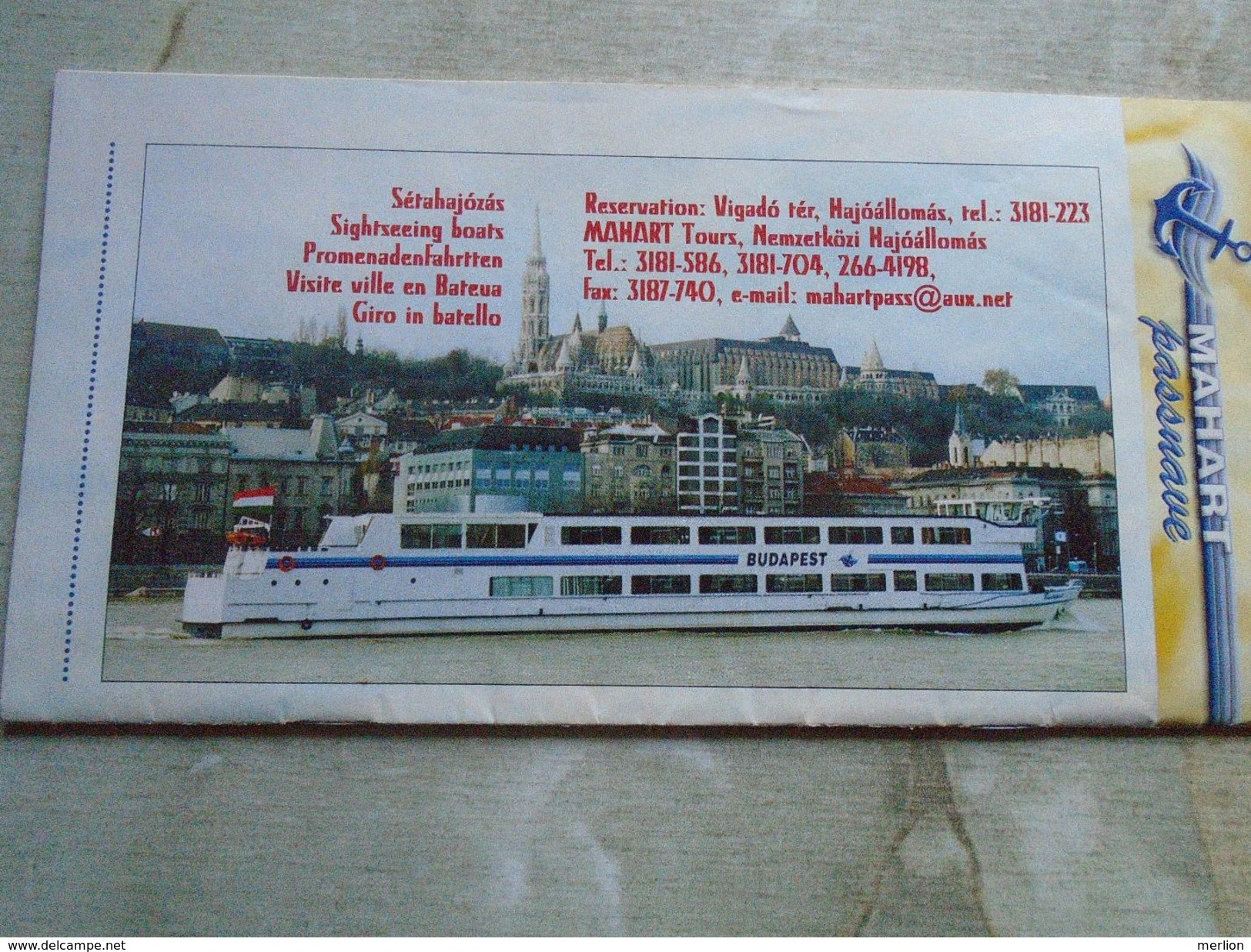 PR128.2 Hungary MAHART  Timetable  1999- Ship Ferry -Duna Donau  Danube River -Cruises Europe