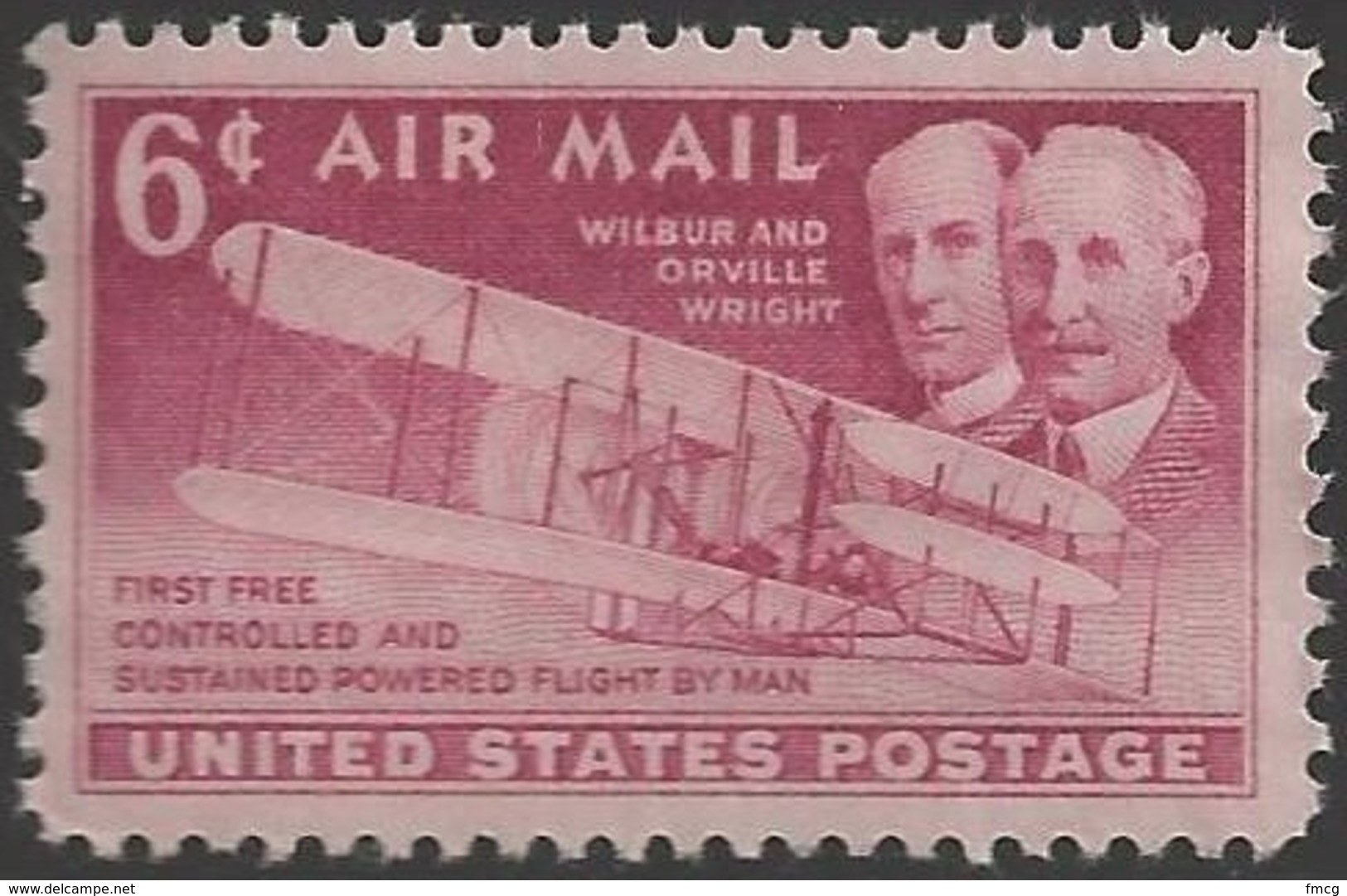 1949 6 Cents Wright Brothers Airmail Mint Never Hinged - Unused Stamps