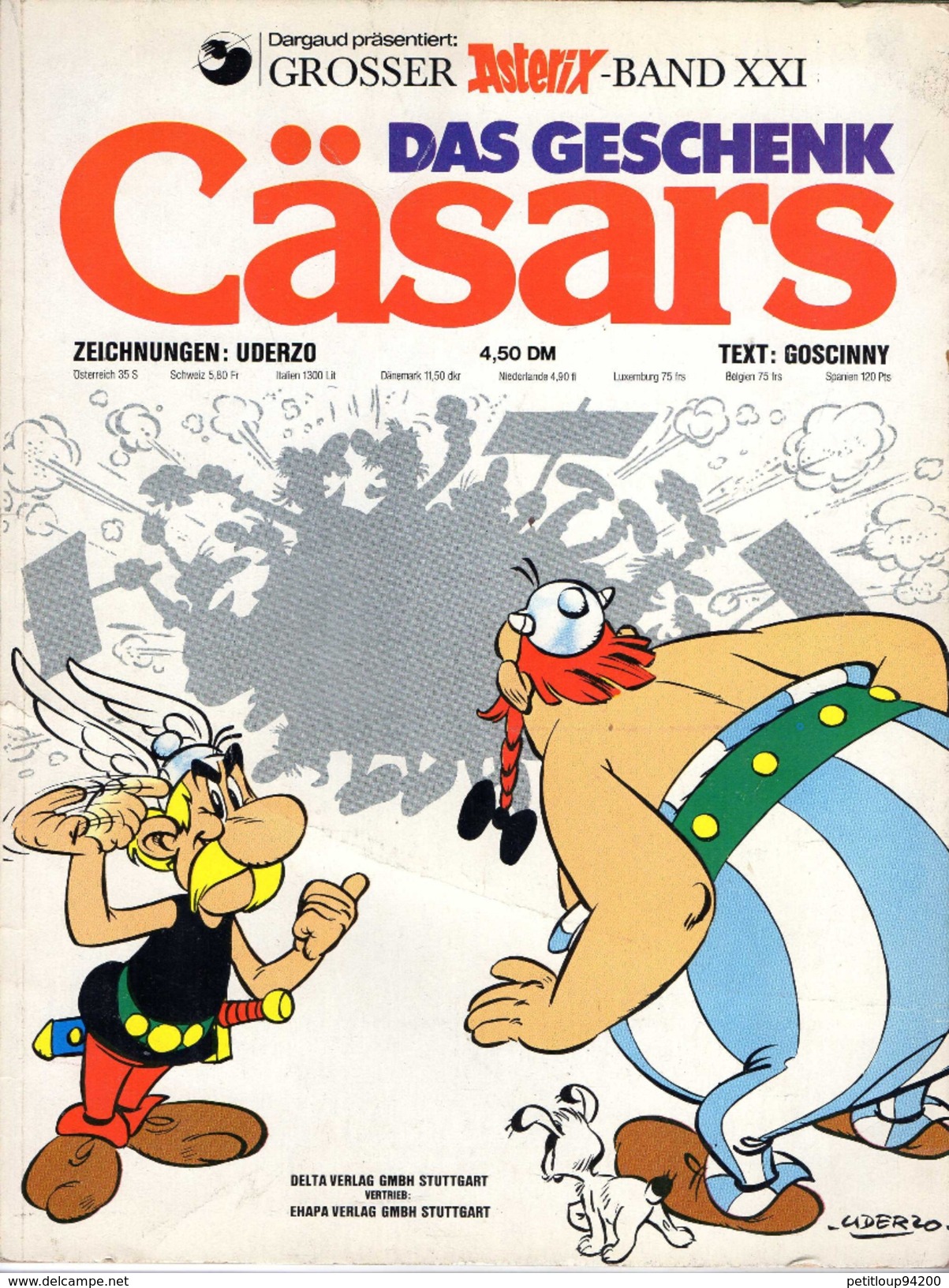 BANDE DESSINEE  ASTERIX  BAND XXI  Das Geschenk  Casars  ANNEE 1974 - Autres & Non Classés