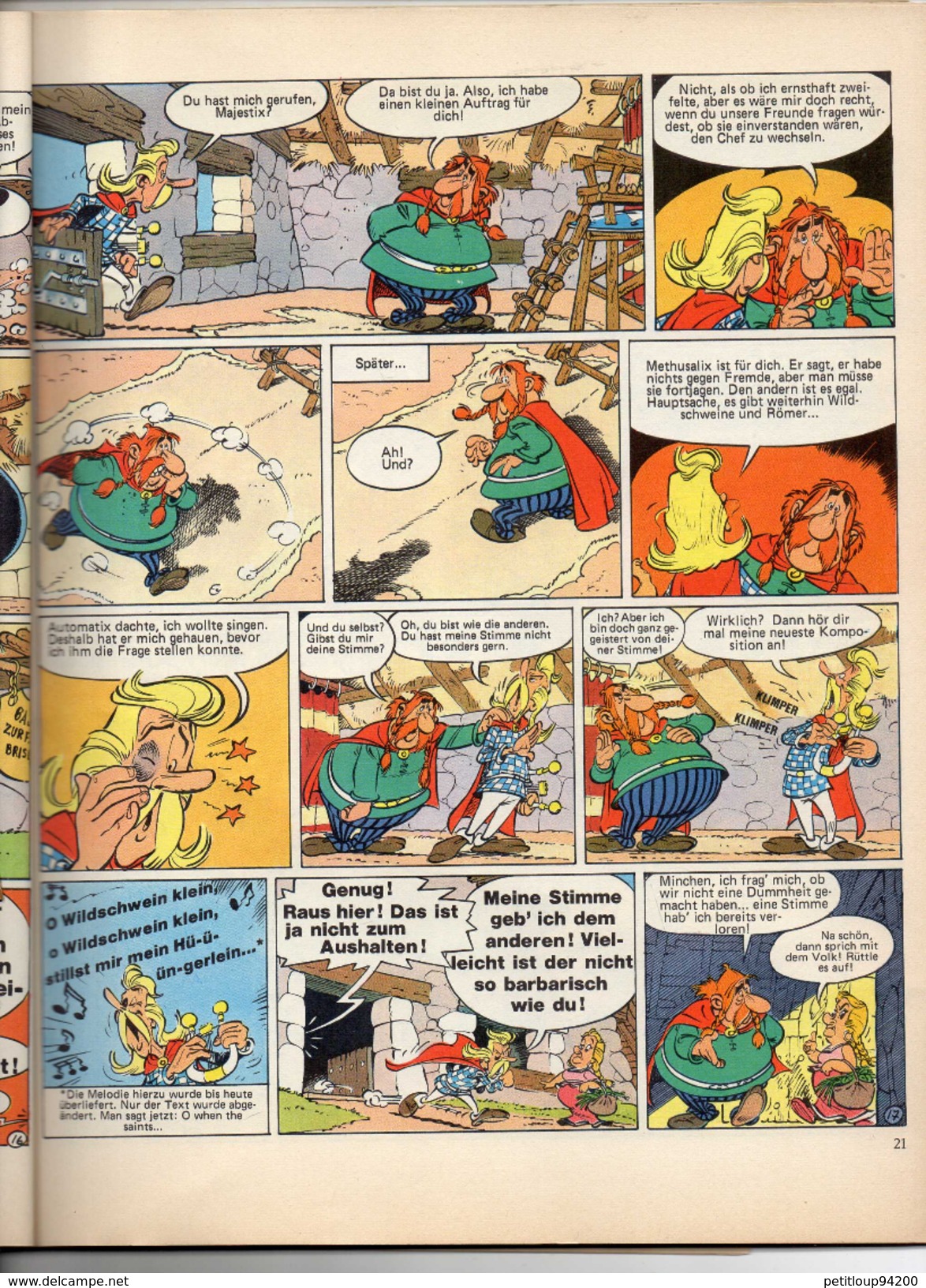 BANDE DESSINEE  ASTERIX  BAND XXI  Das Geschenk  Casars  ANNEE 1974 - Autres & Non Classés