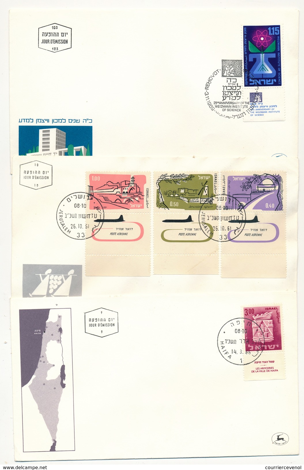 ISRAEL - Lot 21 enveloppes FDC diverses, plupart 1960/70