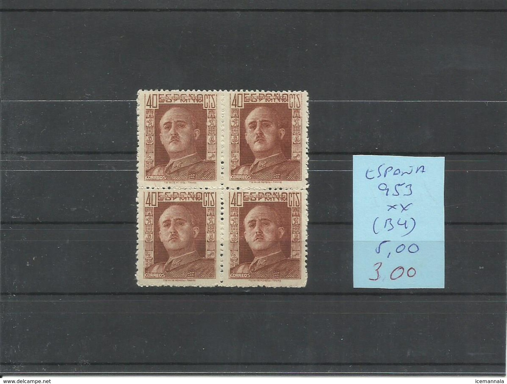 ESPAÑA EDIFIL  953  ( BLOQUE DE 4 SELLOS)   MNH  ** - Nuevos