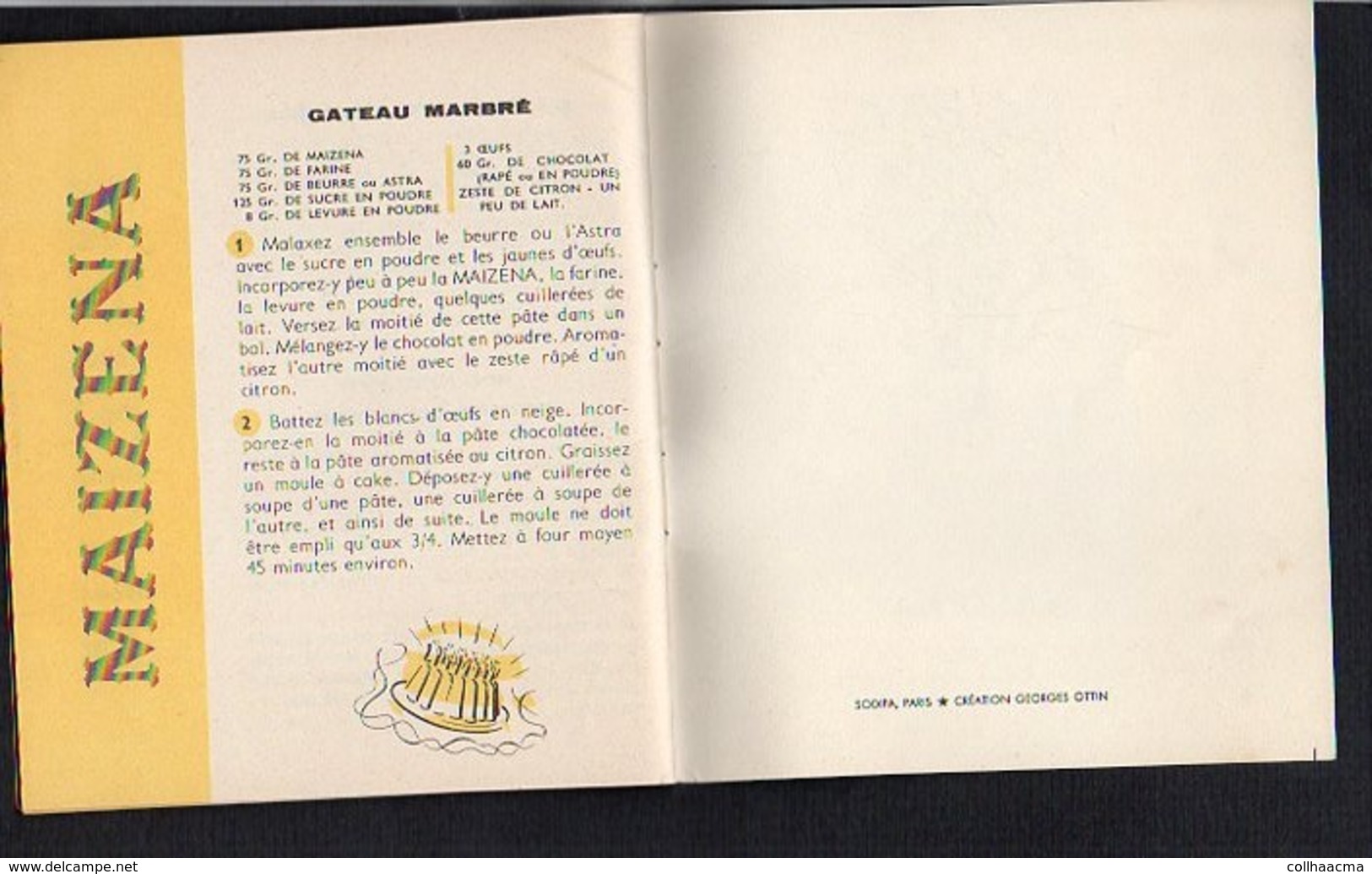 Publicité 1960 / Livret 32 Pages "Maïzéna" Quelques Bonnes Recettes De F. Bernard / Dessin J. Jacquelin - Advertising