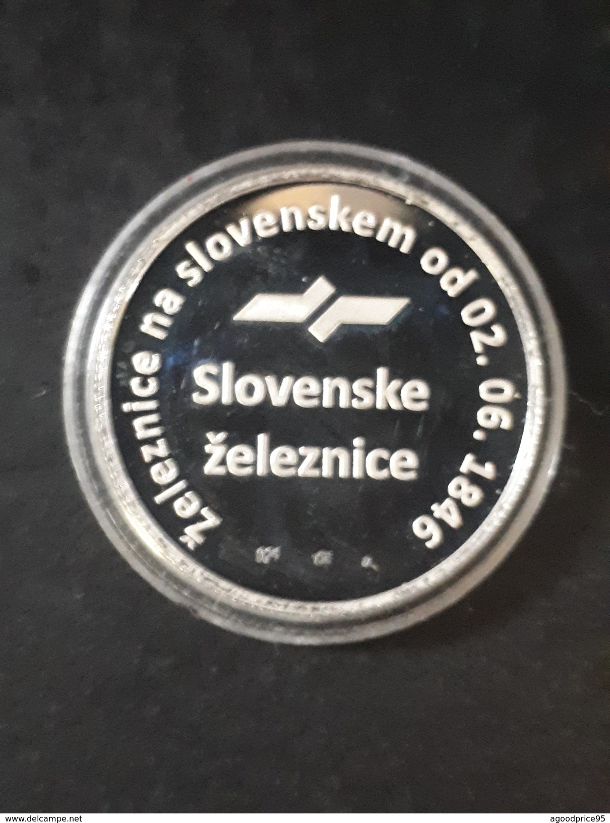 RARE MEDAILLE EN ARGENT"SLOVENIE" - Eisenbahnverkehr