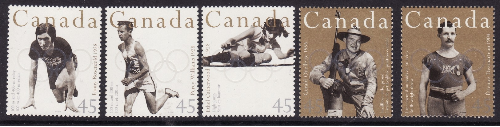 Canada #1608-12, F-VF Mint NH ** 1996 Atlanta Summer Olympics - Summer 1996: Atlanta