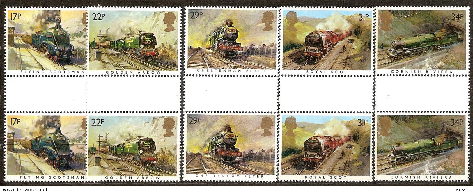 Grande-Bretagne United Kingdom  1985 Yvertnr.1168-1172 *** MNH 2 Séries  Cote 22 Euro Chemin De Fer Treinen - Unused Stamps